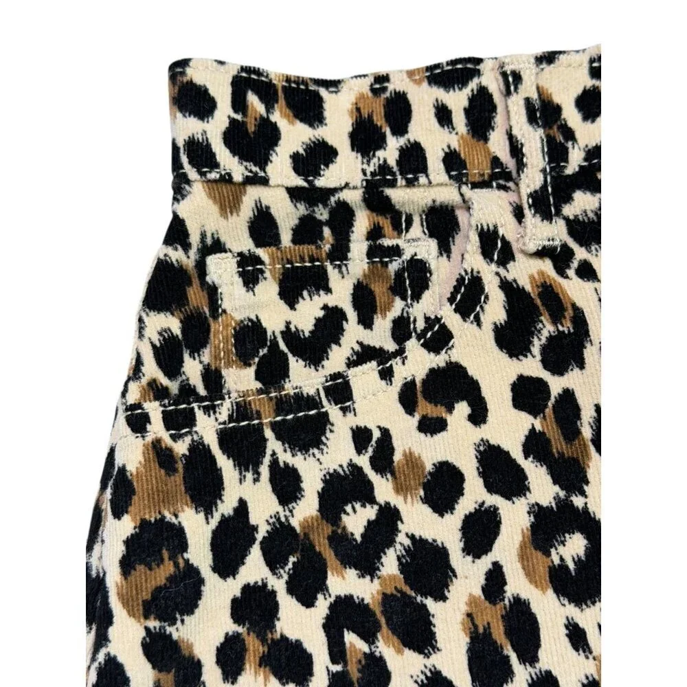 Old Navy Girls Leopard Corduroy Mini Skirt High Rise L (10–12) NWT